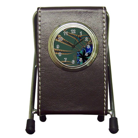 Fractal34 Pen Holder Desk Clock from ArtsNow.com Front