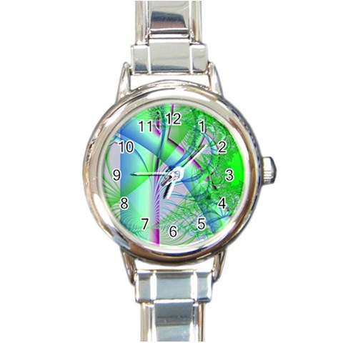 Fractal34 Round Italian Charm Watch from ArtsNow.com Front