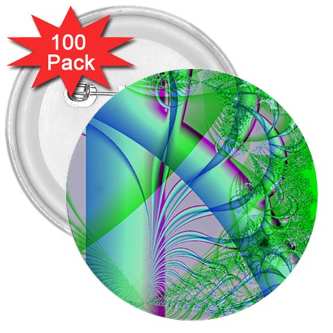 Fractal34 3  Button (100 pack) from ArtsNow.com Front