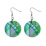 Fractal34 1  Button Earrings