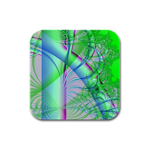 Fractal34 Rubber Square Coaster (4 pack) from ArtsNow.com Front
