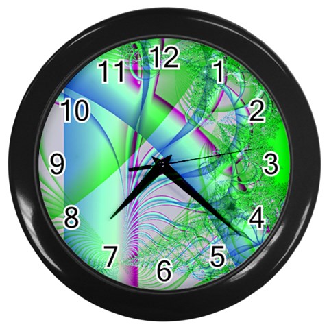 Fractal34 Wall Clock (Black) from ArtsNow.com Front