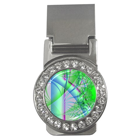 Fractal34 Money Clip (CZ) from ArtsNow.com Front