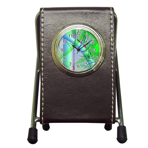 Fractal34 Pen Holder Desk Clock from ArtsNow.com Front