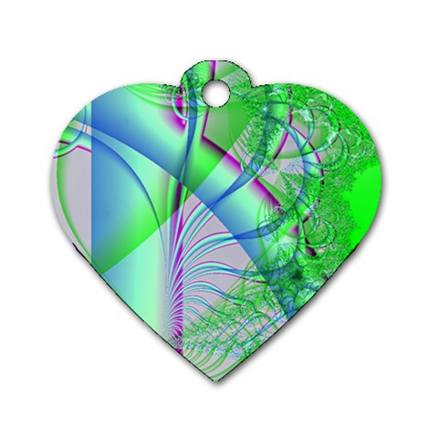 Fractal34 Dog Tag Heart (One Side) from ArtsNow.com Front