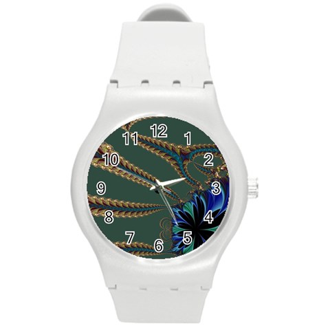 Fractal34 Round Plastic Sport Watch Medium from ArtsNow.com Front
