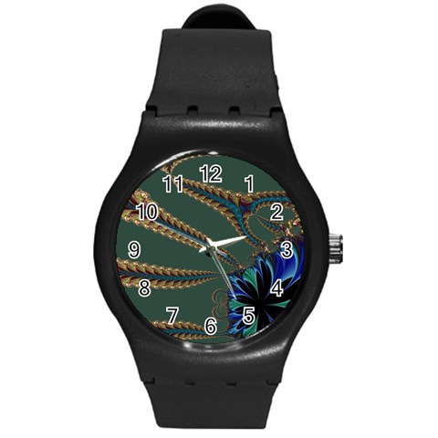 Fractal34 Round Plastic Sport Watch Medium from ArtsNow.com Front