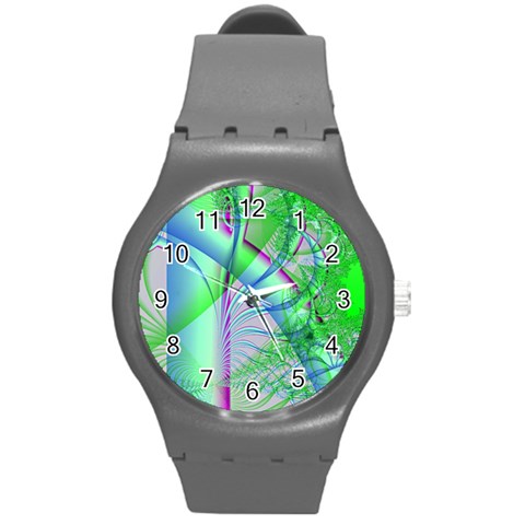 Fractal34 Round Plastic Sport Watch Medium from ArtsNow.com Front