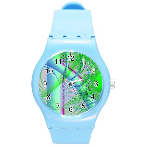 Fractal34 Round Plastic Sport Watch Medium from ArtsNow.com Front