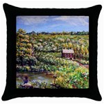 Tenant House in Summer by Ave Hurley - Throw Pillow Case (Black)
