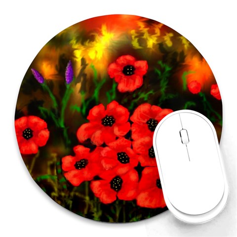  Poppies   by Ave Hurley ~ ArtRave.com Round Mousepad from ArtsNow.com Front