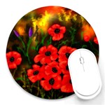  Poppies   by Ave Hurley ~ ArtRave.com Round Mousepad