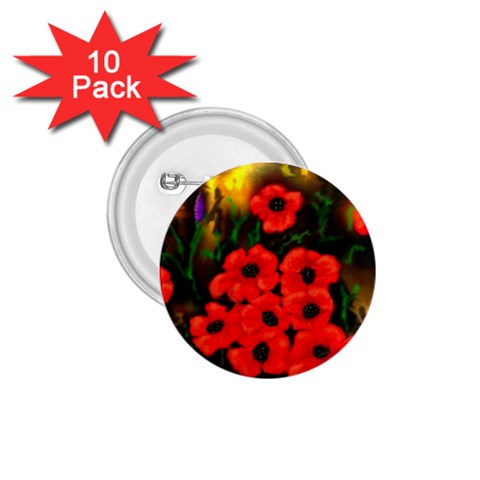  Poppies   by Ave Hurley ~ ArtRave.com 1.75  Button (10 pack)  from ArtsNow.com Front