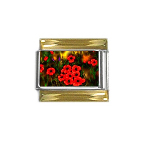  Poppies   by Ave Hurley ~ ArtRave.com Gold Trim Italian Charm (9mm) from ArtsNow.com Front