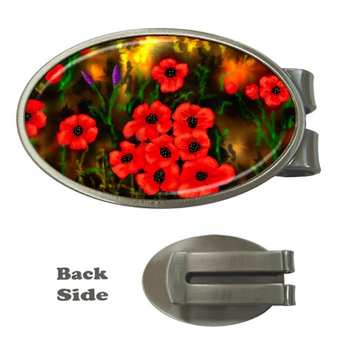  Poppies   by Ave Hurley ~ ArtRave.com Money Clip (Oval) from ArtsNow.com Front