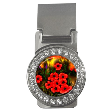  Poppies   by Ave Hurley ~ ArtRave.com Money Clip (CZ) from ArtsNow.com Front
