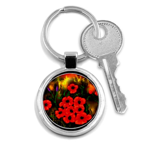  Poppies   by Ave Hurley ~ ArtRave.com Key Chain (Round) from ArtsNow.com Front