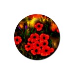  Poppies   by Ave Hurley ~ ArtRave.com Rubber Round Coaster (4 pack)