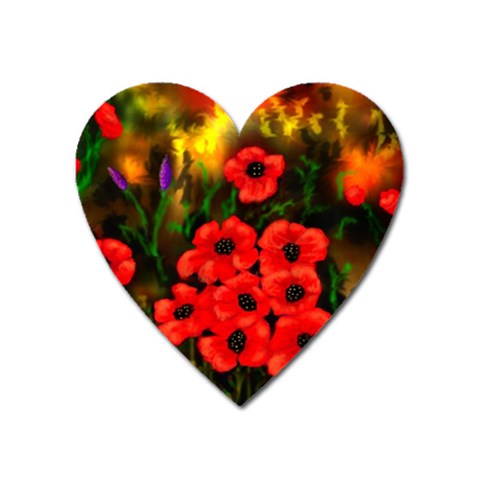  Poppies   by Ave Hurley ~ ArtRave.com Magnet (Heart) from ArtsNow.com Front