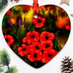  Poppies   by Ave Hurley ~ ArtRave.com Heart Ornament (Two Sides)