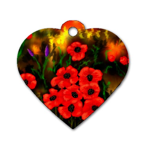  Poppies   by Ave Hurley ~ ArtRave.com Dog Tag Heart (One Side) from ArtsNow.com Front