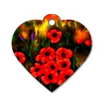  Poppies   by Ave Hurley ~ ArtRave.com Dog Tag Heart (Two Sides)