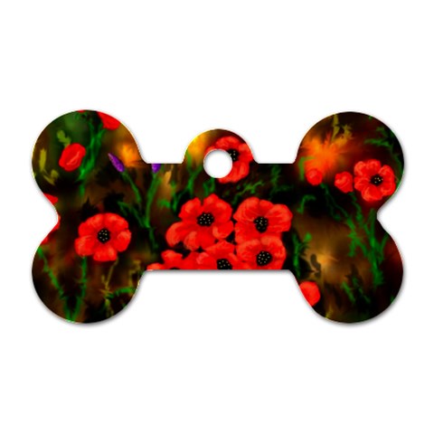  Poppies   by Ave Hurley ~ ArtRave.com Dog Tag Bone (Two Sides) from ArtsNow.com Back