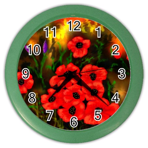  Poppies   by Ave Hurley ~ ArtRave.com Color Wall Clock from ArtsNow.com Front