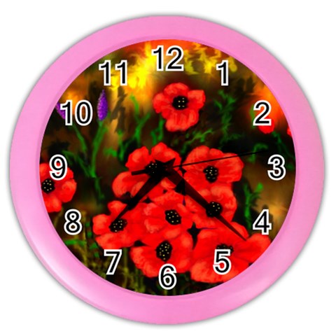  Poppies   by Ave Hurley ~ ArtRave.com Color Wall Clock from ArtsNow.com Front