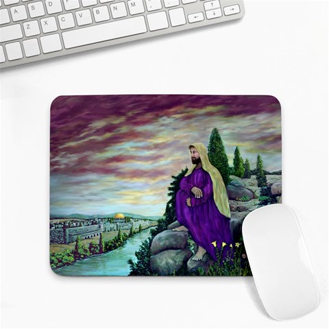 Jesus Overlooking Jerusalem Ave Hurley Ah 001 156 Small Mousepad from ArtsNow.com Front