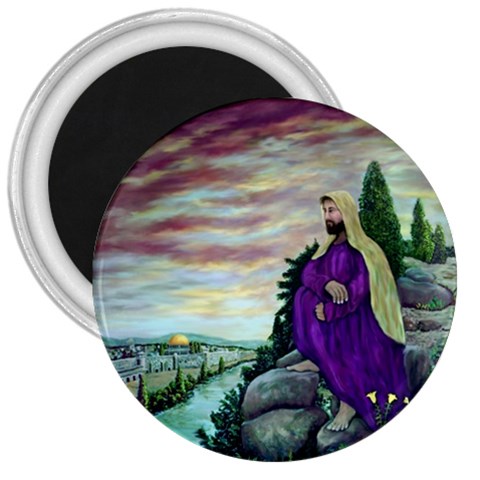 Jesus Overlooking Jerusalem Ave Hurley Ah 001 156 3  Magnet from ArtsNow.com Front