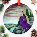 Jesus Overlooking Jerusalem-by AveHurley of ArtRevu Ornament (Round)