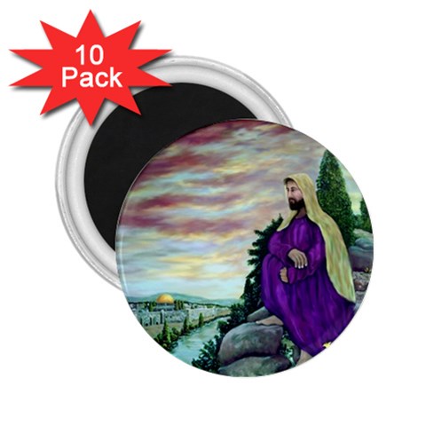 Jesus Overlooking Jerusalem Ave Hurley Ah 001 156 2.25  Magnet (10 pack) from ArtsNow.com Front