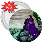 Jesus Overlooking Jerusalem by Ave Hurley - 3  Button (10 pack)