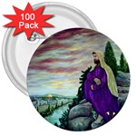Jesus Overlooking Jerusalem ~ 3  Button (100 pack)