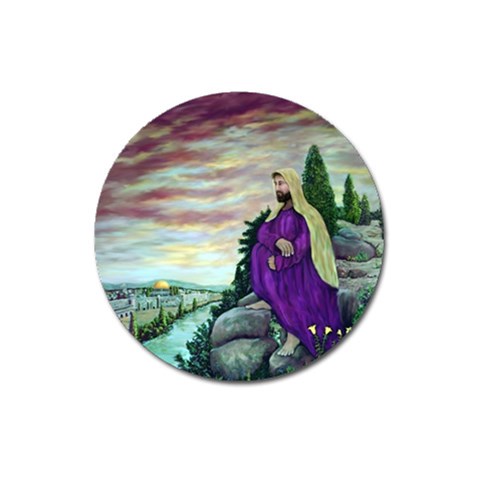 Jesus Overlooking Jerusalem Ave Hurley Ah 001 156 Magnet 3  (Round) from ArtsNow.com Front