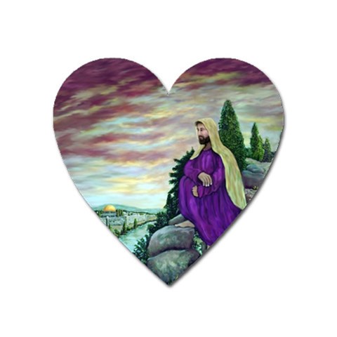 Jesus Overlooking Jerusalem Ave Hurley Ah 001 156 Magnet (Heart) from ArtsNow.com Front