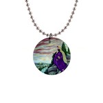 Jesus Overlooking Jerusalem - Ave Hurley of ArtRevu - 1  Button Necklace