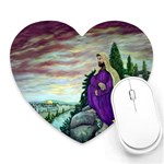 Jesus Overlooking Jerusalem-by AveHurley of ArtRevu - Heart Mousepad