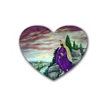 Jesus Overlooking Jerusalem-by AveHurley of ArtRevu Rubber Coaster (Heart)