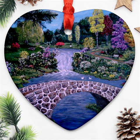 My Garden By Ave Hurley Ah 001 163 Original 1 45mg Ornament (Heart) from ArtsNow.com Front