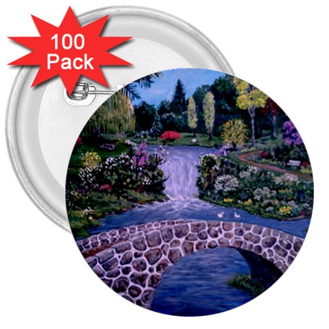 My Garden By Ave Hurley Ah 001 163 Original 1 45mg 3  Button (100 pack) from ArtsNow.com Front