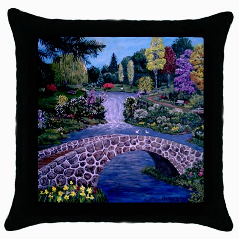 My Garden By Ave Hurley Ah 001 163 Original 1 45mg Throw Pillow Case (Black) from ArtsNow.com Front