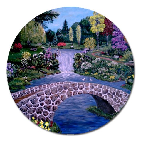 My Garden By Ave Hurley Ah 001 163 Original 1 45mg Magnet 5  (Round) from ArtsNow.com Front