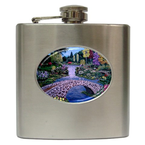My Garden By Ave Hurley Ah 001 163 Original 1 45mg Hip Flask (6 oz) from ArtsNow.com Front