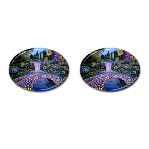 My Garden By Ave Hurley Ah 001 163 Original 1 45mg Cufflinks (Oval) from ArtsNow.com Front(Pair)