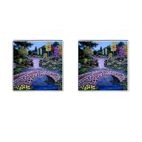 My Garden By Ave Hurley Ah 001 163 Original 1 45mg Cufflinks (Square) from ArtsNow.com Front(Pair)