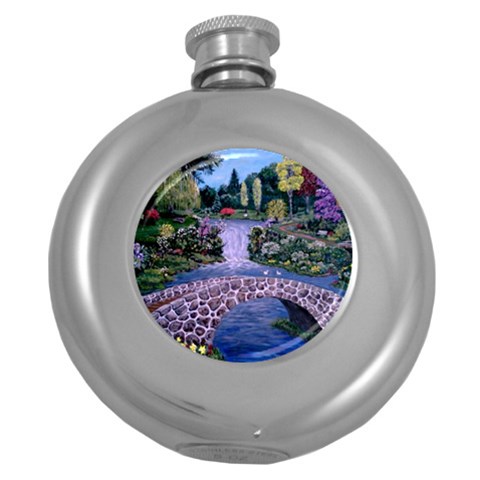 My Garden By Ave Hurley Ah 001 163 Original 1 45mg Hip Flask (5 oz) from ArtsNow.com Front