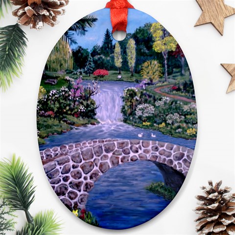 My Garden By Ave Hurley Ah 001 163 Original 1 45mg Oval Ornament (Two Sides) from ArtsNow.com Front