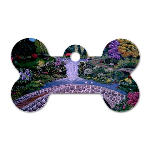 My Garden By Ave Hurley Ah 001 163 Original 1 45mg Dog Tag Bone (Two Sides) from ArtsNow.com Front